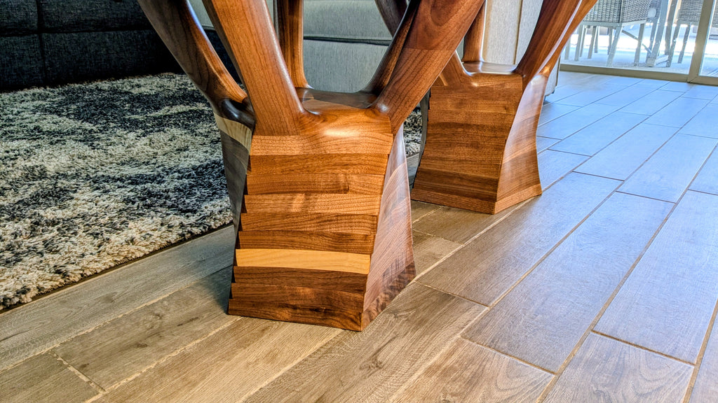 The Twisted Sisters Black Walnut end tables