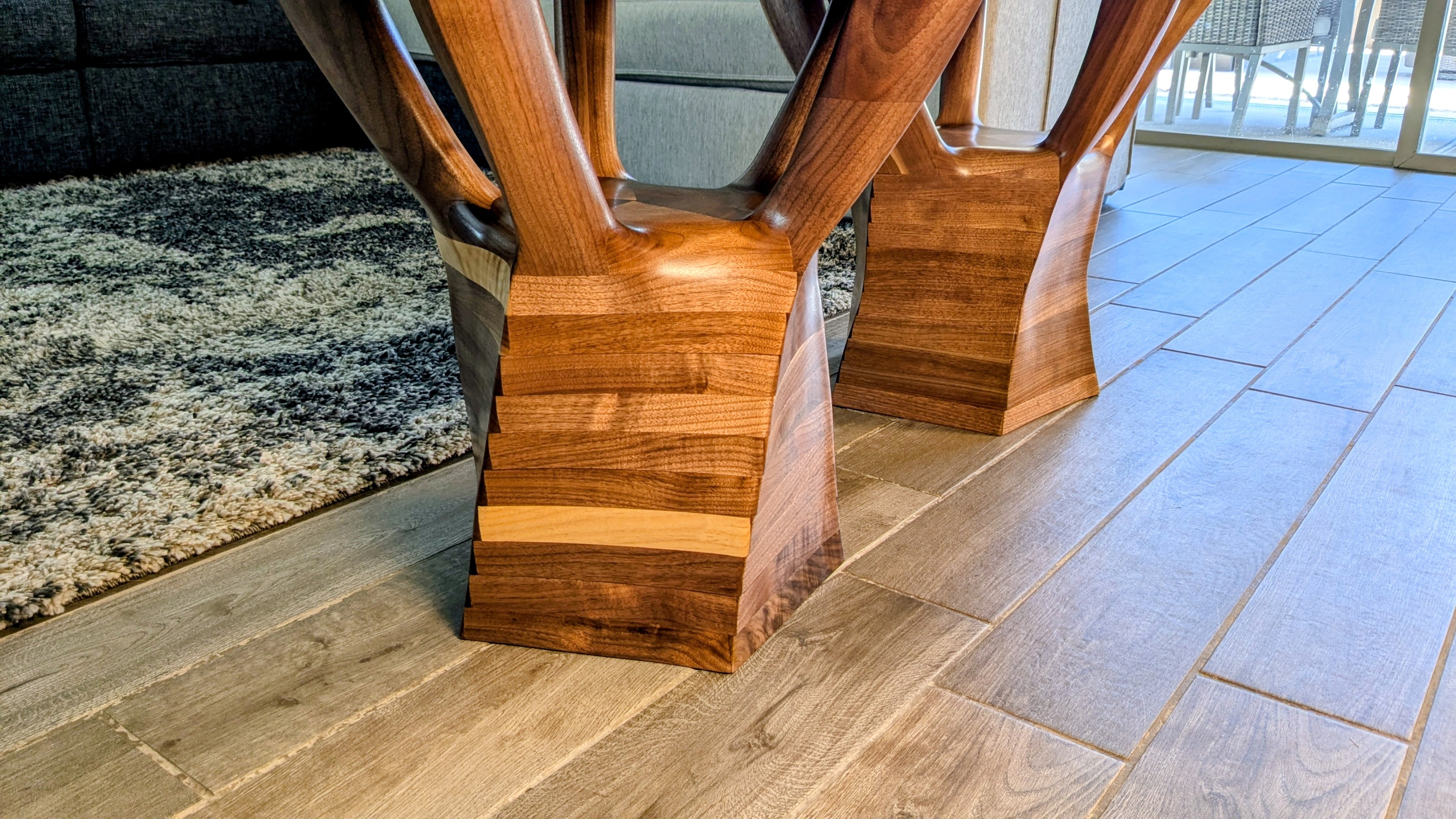 The Twisted Sisters Black Walnut end tables