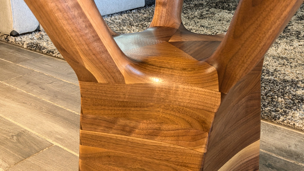 The Twisted Sisters Black Walnut end tables