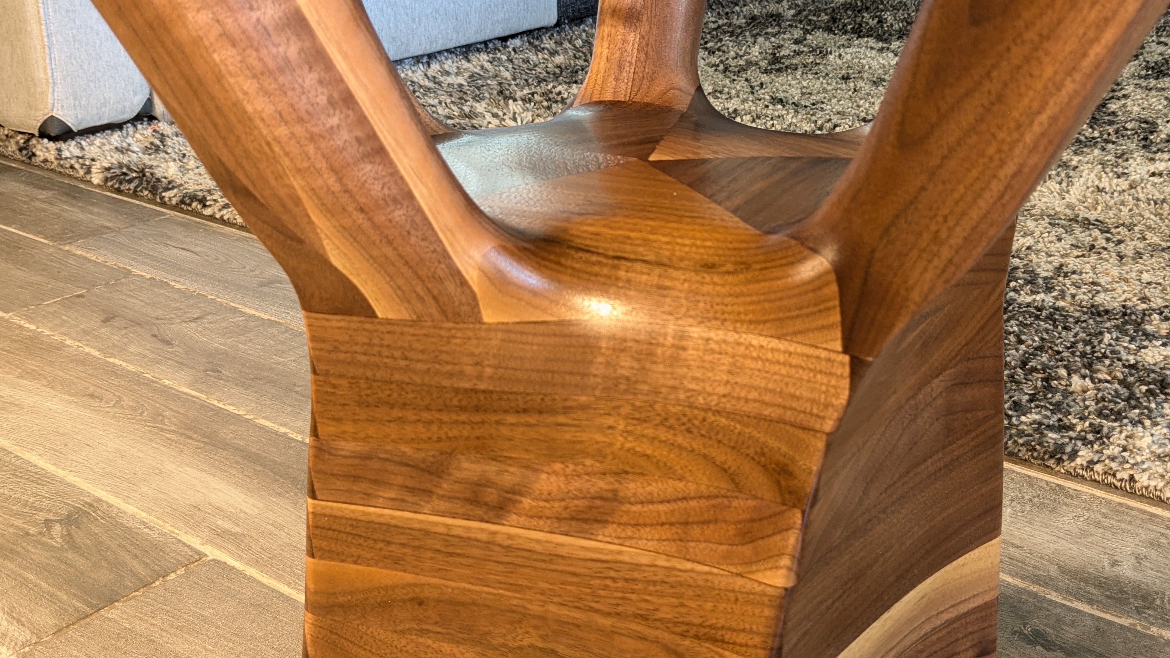The Twisted Sisters Black Walnut end tables