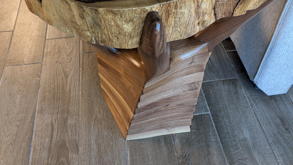 The Twisted Sisters Black Walnut end tables