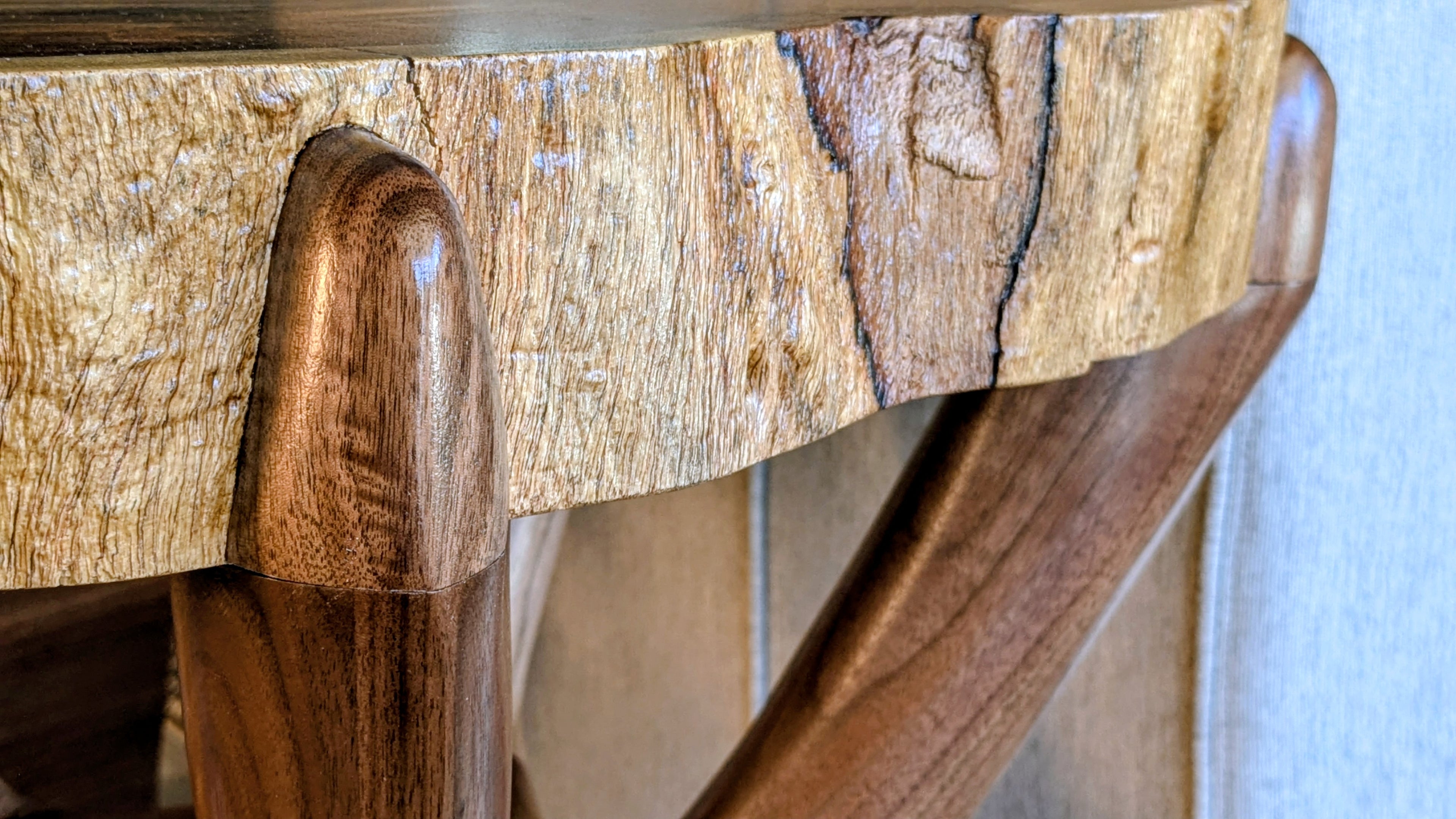 The Twisted Sisters Black Walnut end tables