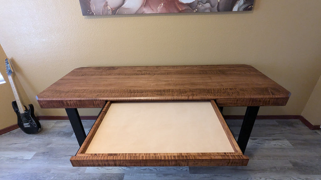 Minimalist Curly Maple desk