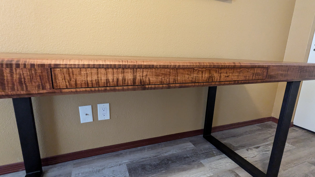 Minimalist Curly Maple desk