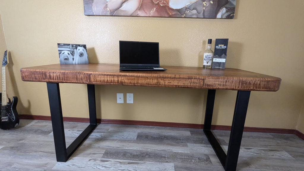 Minimalist Curly Maple desk