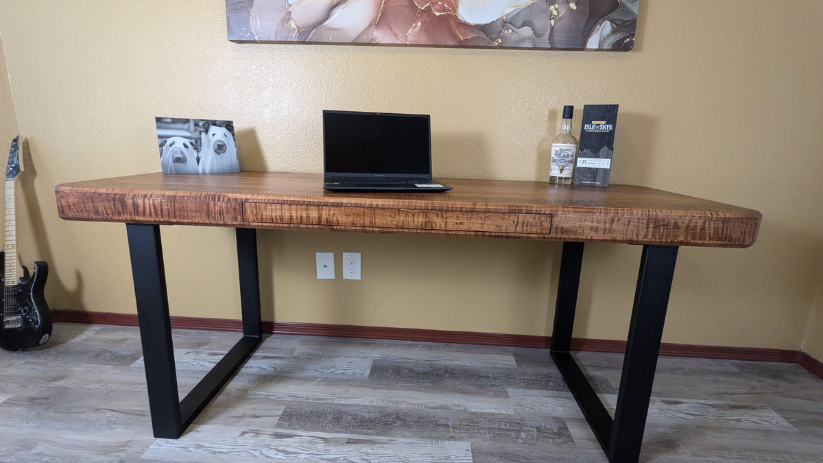 Minimalist Curly Maple desk