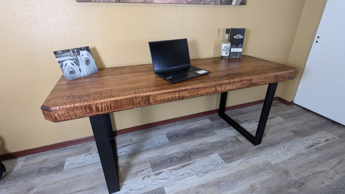 Minimalist Curly Maple desk
