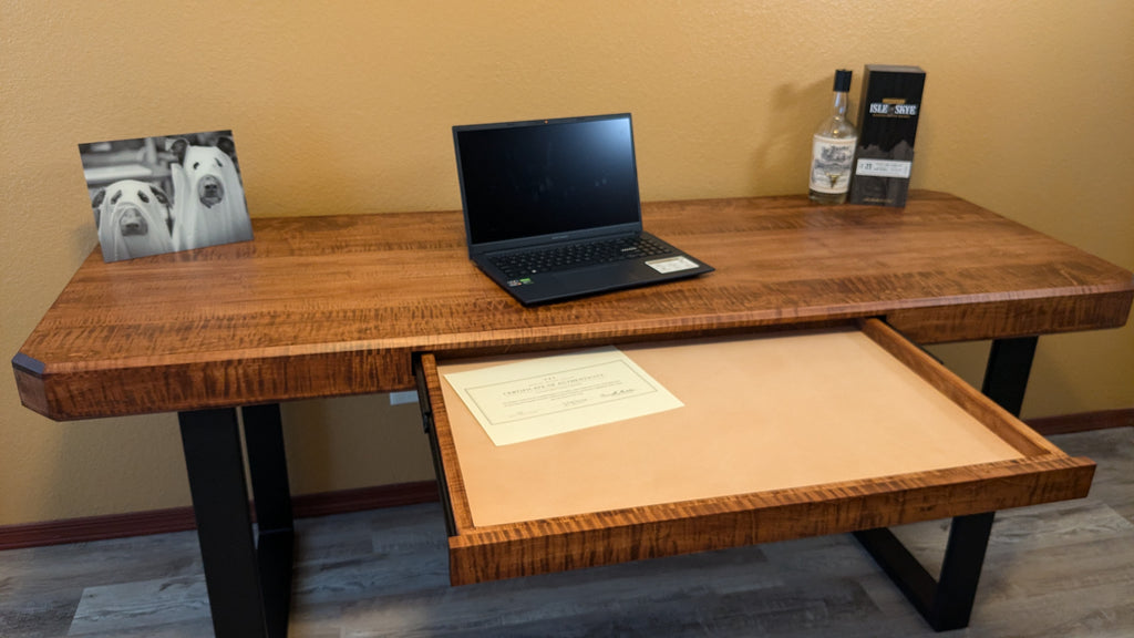 Minimalist Curly Maple desk