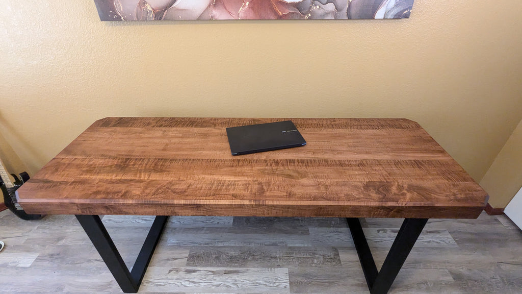 Minimalist Curly Maple desk