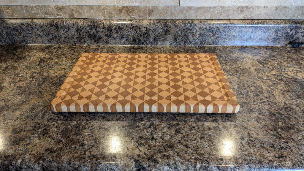 Diamonds and Bow ties end grain cutting board