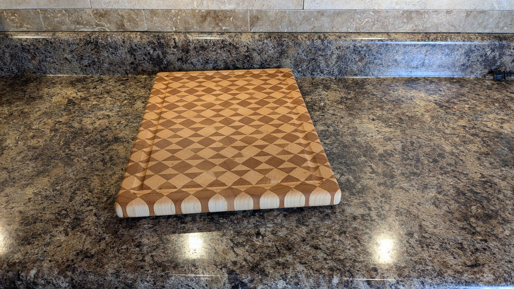Diamonds and Bow ties end grain cutting board