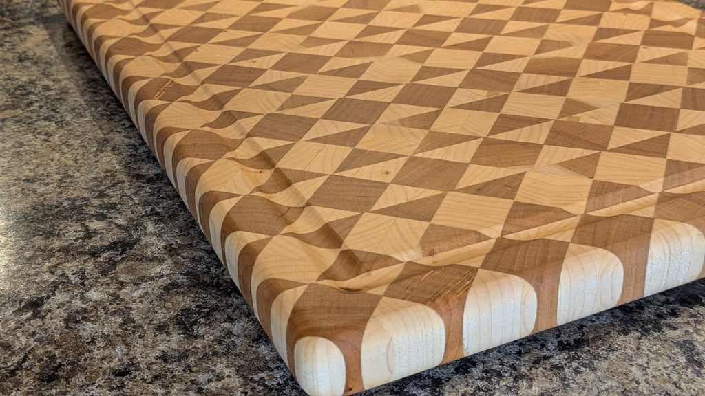 Diamonds and Bow ties end grain cutting board