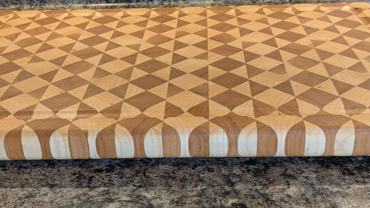 Diamonds and Bow ties end grain cutting board